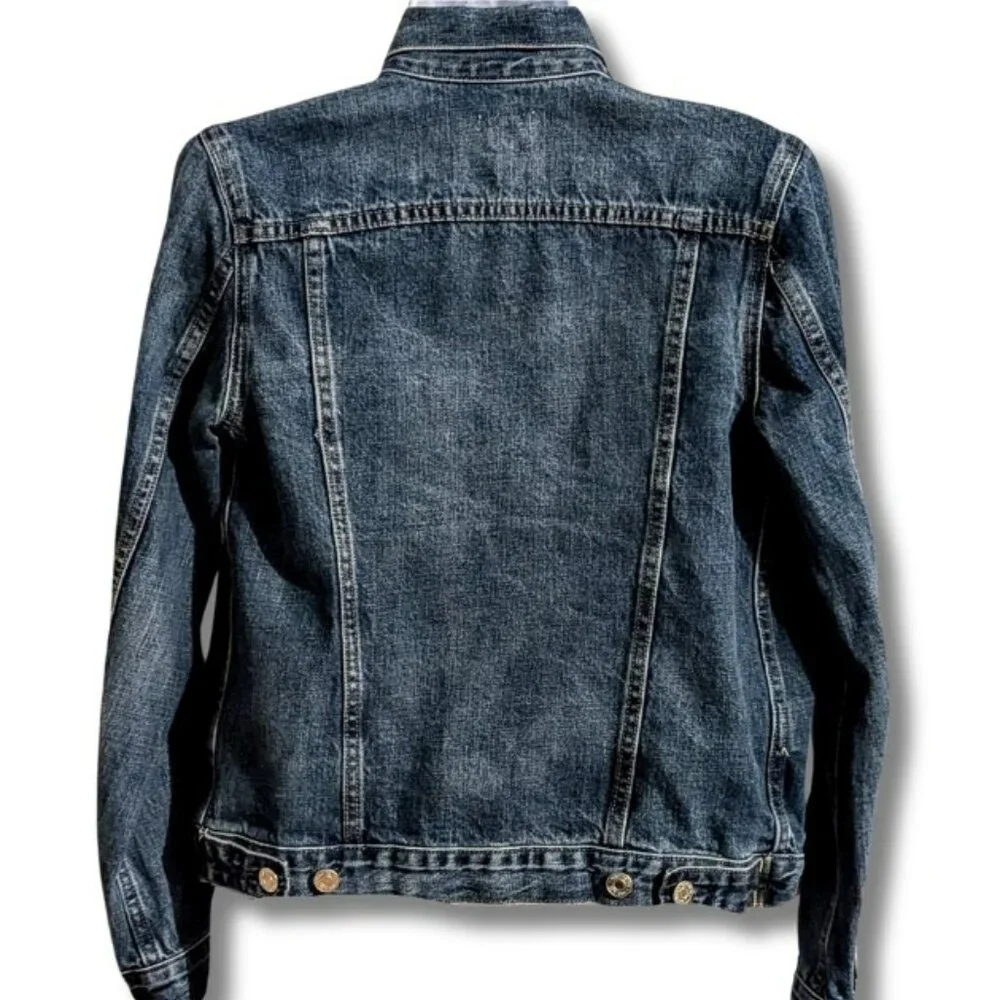 GAP - VINTAGE DENIM JACKET - DOUBLE BARRED FRONT AND STITCHING OVER EACH POCKET - Picture 4 of 6